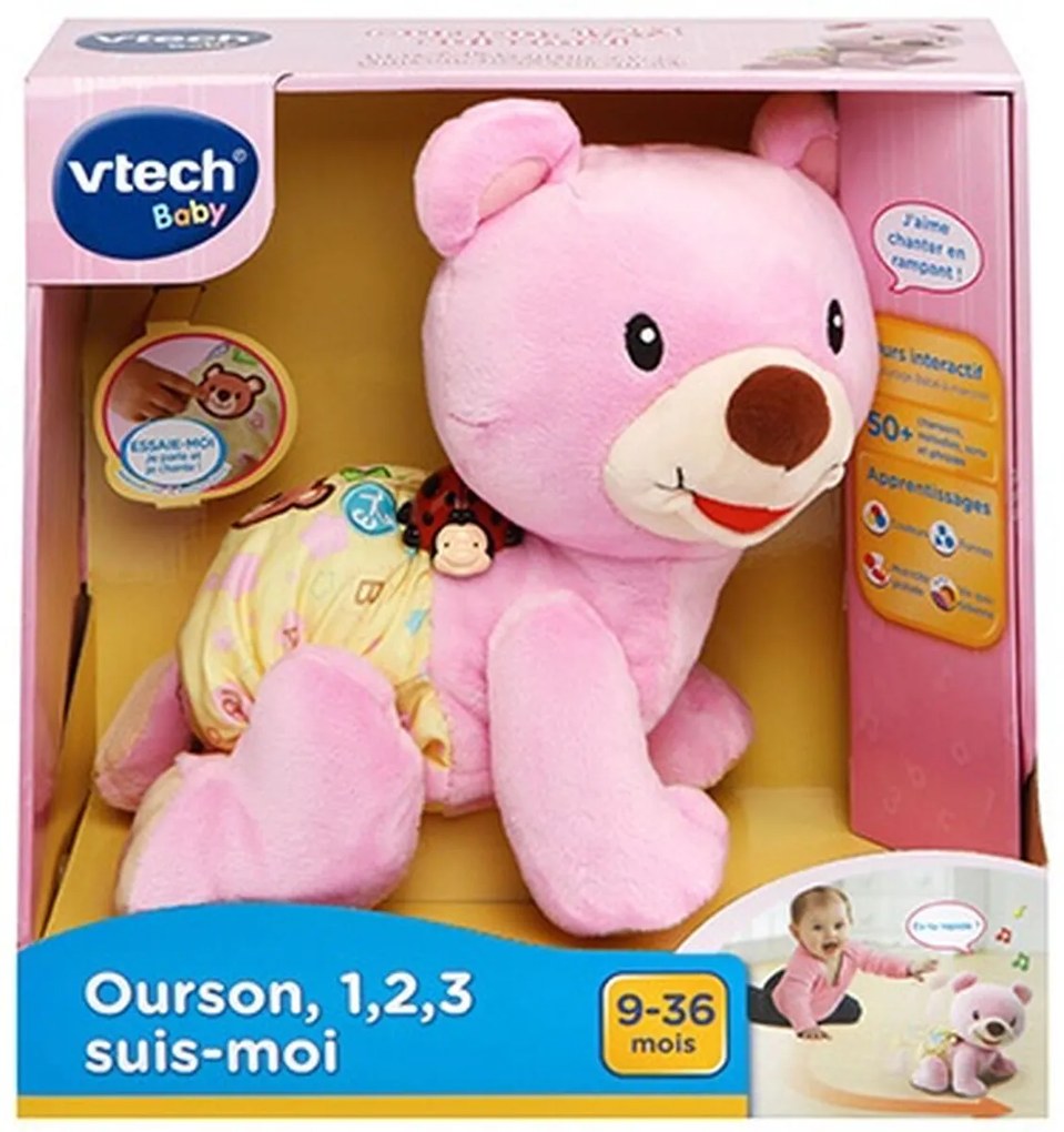 Плюш Vtech Baby Bear, 1,2,3 Follow Me Музикален Розов