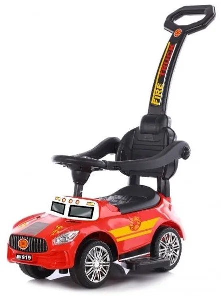 Chipolino - Кола за яздене с дръжка Пожарна червена