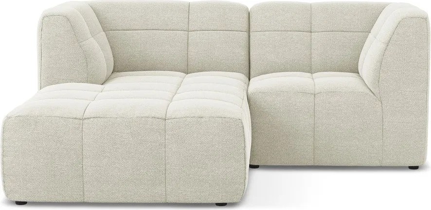 Бежов ъглов диван от прежда с примки от букле (ляв ъгъл) Aloha – Makamii