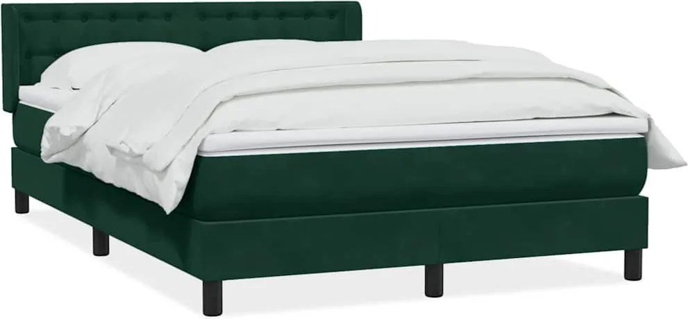 3318498 vidaXL Боксспринг легло с матрак, тъмнозелено, 160x220 см, кадифе