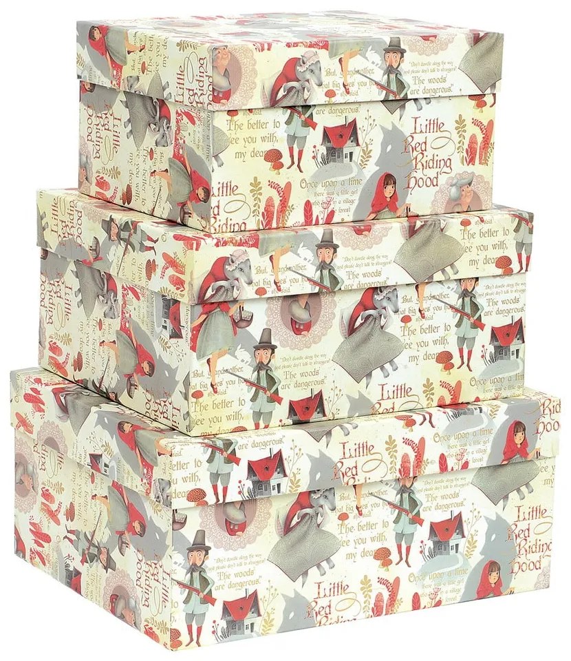 Подаръчни кутии в комплект от 3 броя броя Little Red Riding Hood - Kartos