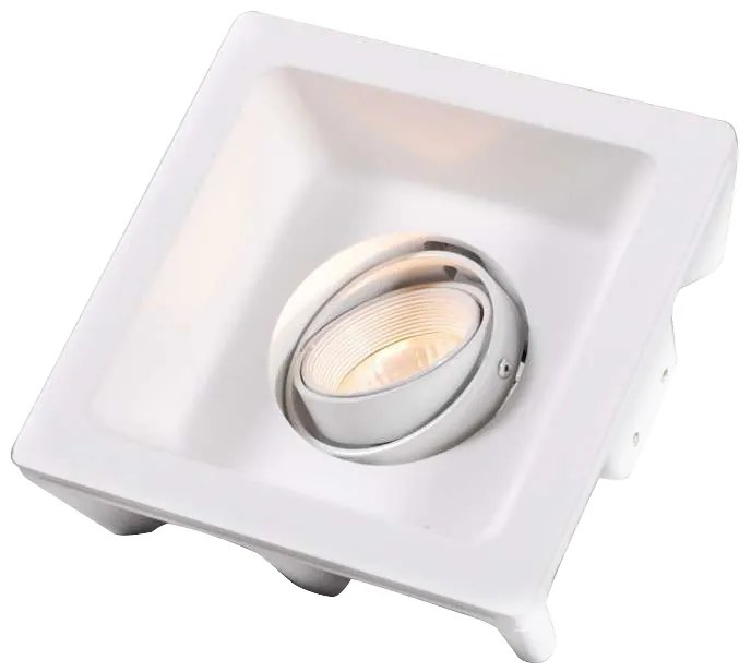 Вграден прожектор бял 15 см квадратен наклоняем - Gypsy Stucco