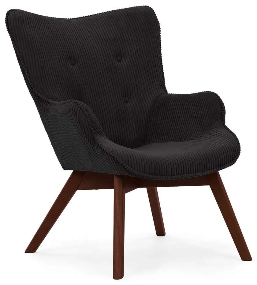 Черно кресло от рипсено кадифе Niko – Ropez