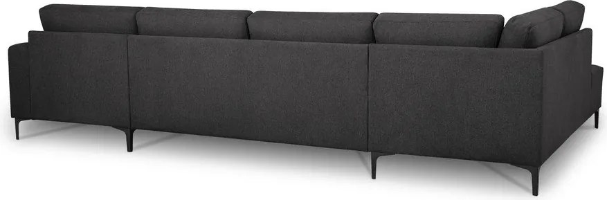 Антрацитен шенилов ъглов диван (ляв ъгъл/U форма) Fabian – Scandic