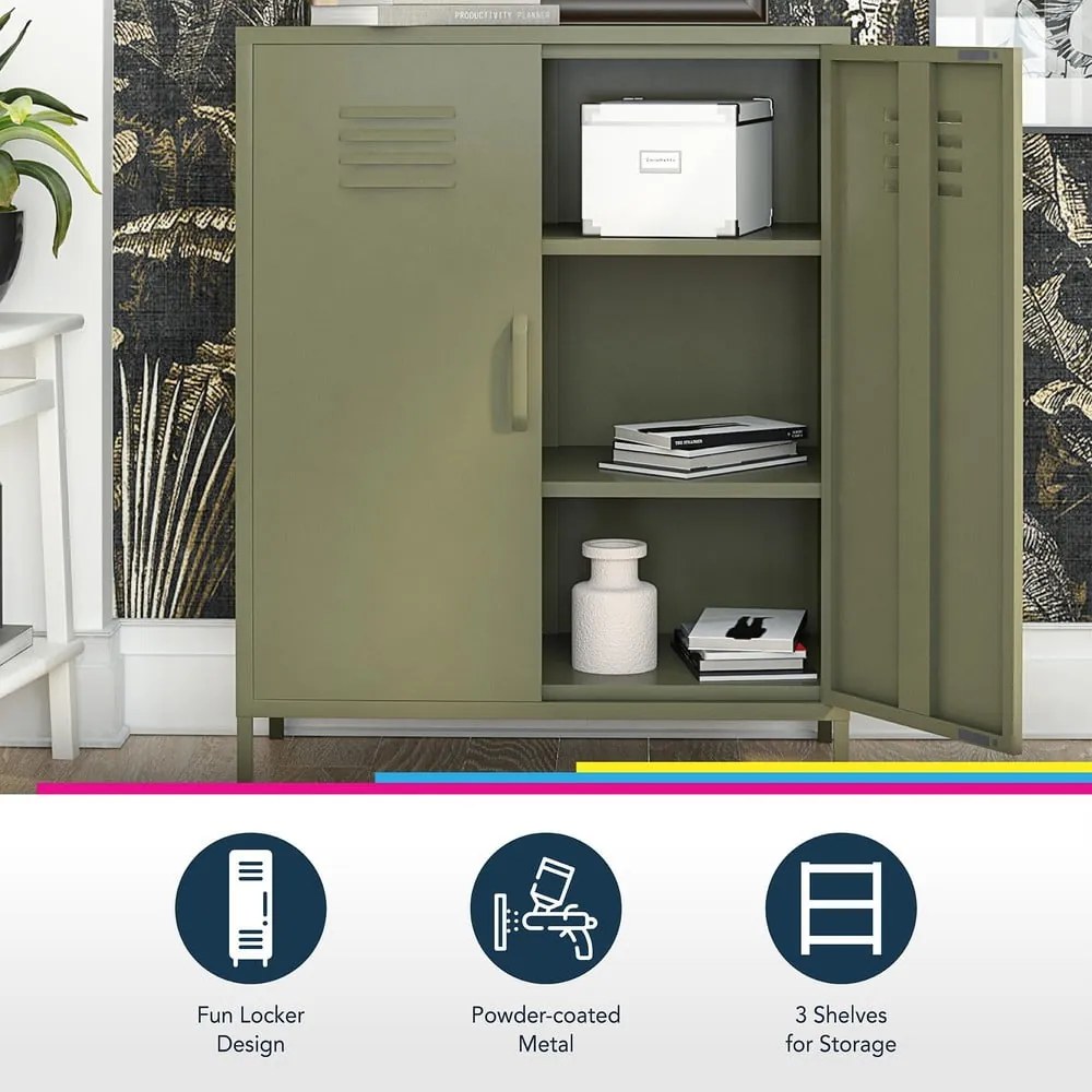 Син метален шкаф 80x102 cm Bradford - Queer Eye