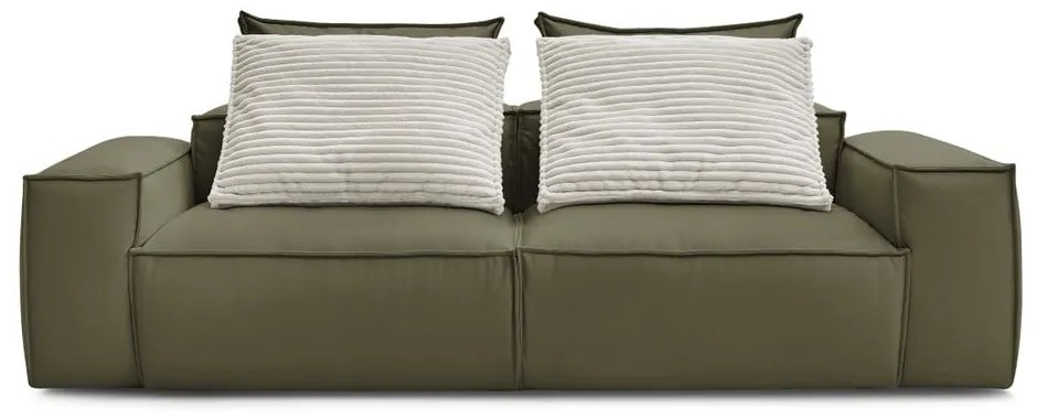 Зелен диван от изкуствена кожа 260 cm Boheme – Bobochic Paris