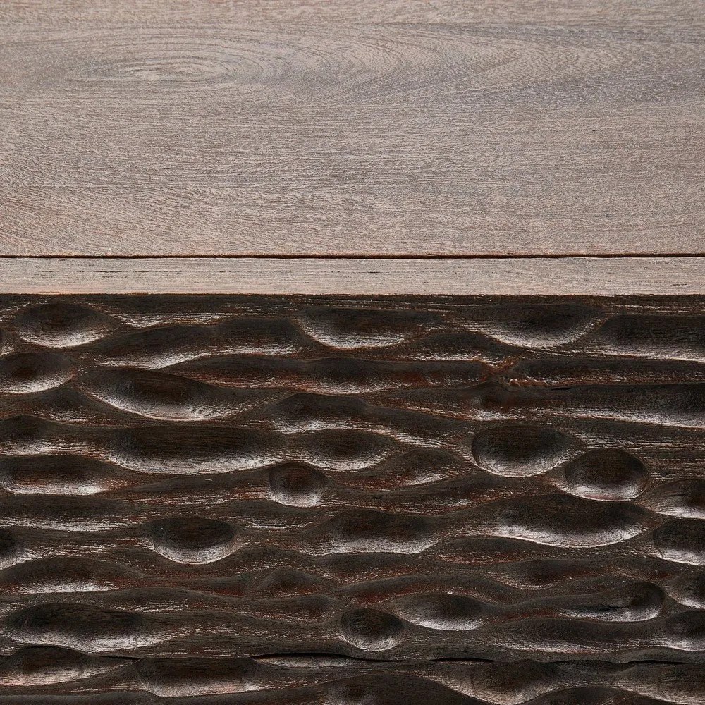 Тъмнокафяво нощно шкафче от масивно манго Crumble – WOOOD