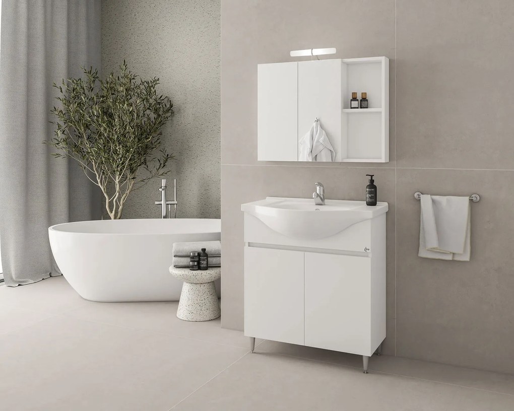 Комплект за баня Drop Alfa 75-Бял