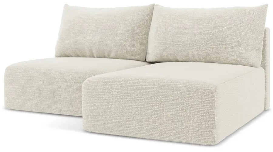 Кремав разтегателен ъглов диван с място за съхранение (десен ъгъл) Kalena – Makamii