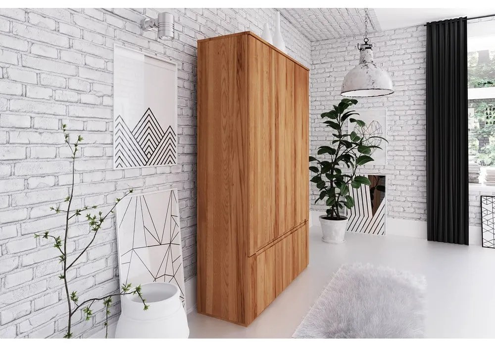 Гардероб от букова дървесина 135x206 cm Vento 3 - The Beds