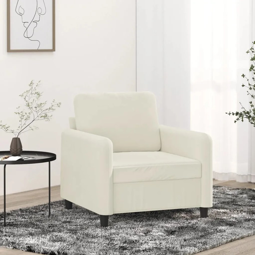 359430 vidaXL Кресло, кремаво, 60 см, кадифе