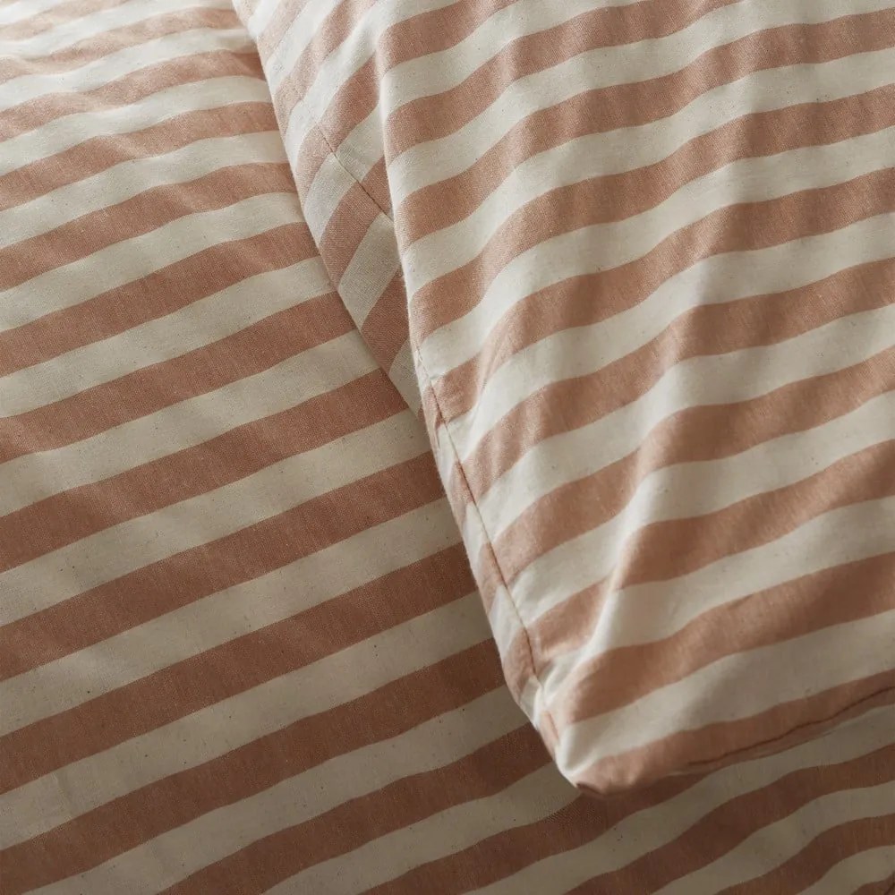 Двойно спално бельо теракотено 200x200 cm Zanzibar Stripe – Pineapple Elephant
