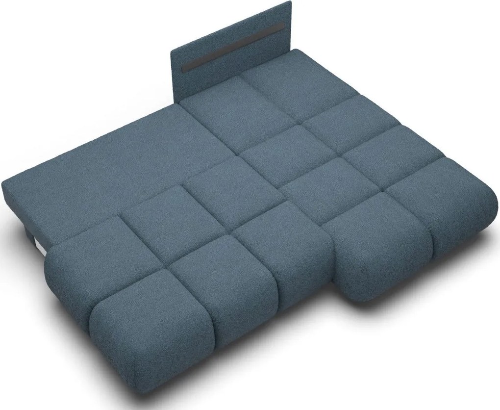 Ъглов Диван Лимо - Син - Десен