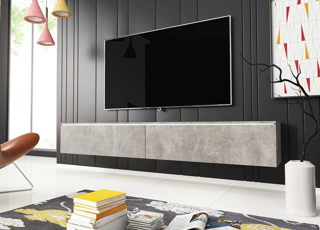 TV шкаф Dalia plus-Natural-Black Glossy