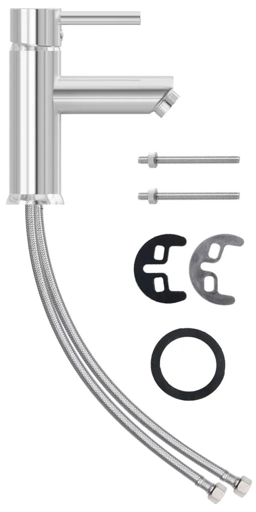 149065 vidaXL Смесител за баня, хромиран финиш, 130x176 мм