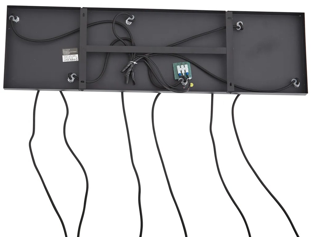 Дизайнерска висяща лампа черна с димно стъкло 6 светлини - Ana