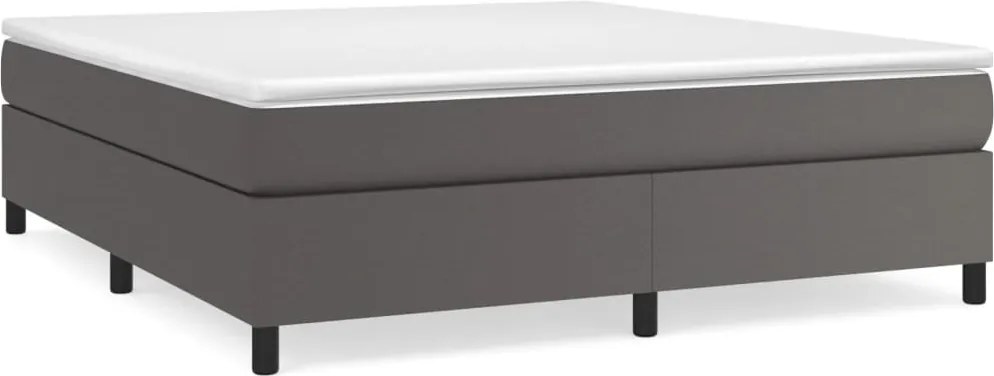 3121063 vidaXL Рамка за легло с пружини сива 180x200 см изкуствена кожа