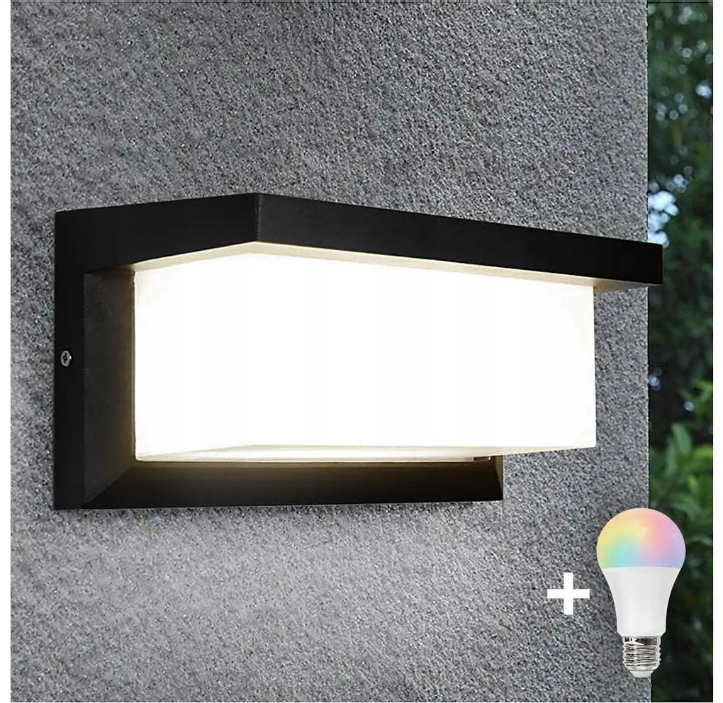 LED RGBW димируем външен стенен осветител NEELY 1xE27/9W/230V IP54 черен