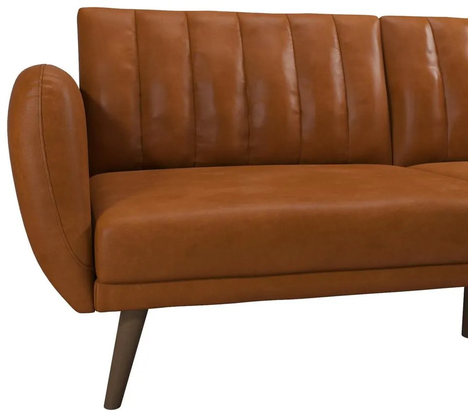 Оранжев разтегателен диван в имитация на кожа 207 cm Brittany - Novogratz