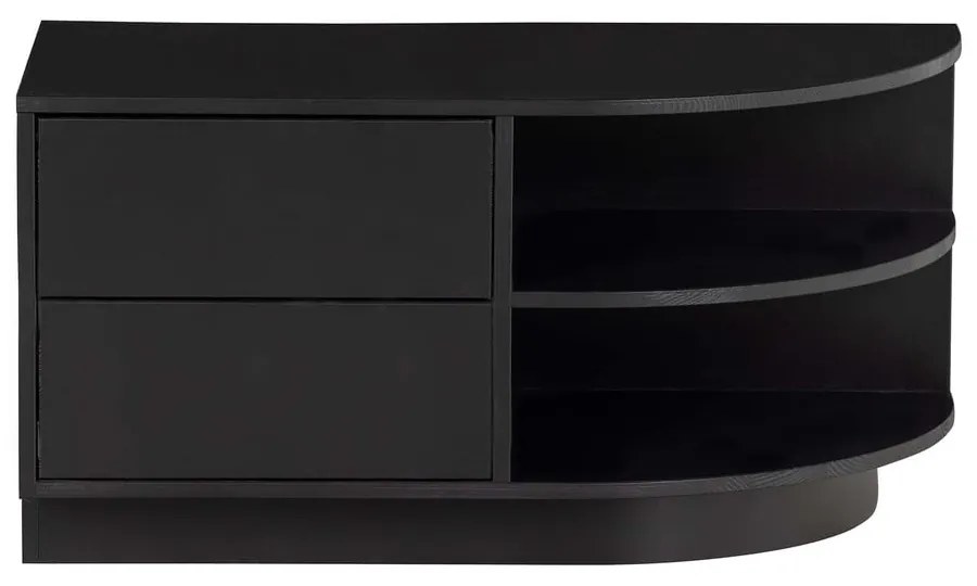 Черен TV комплект от масивен бор 206x40 cm Finca – WOOOD