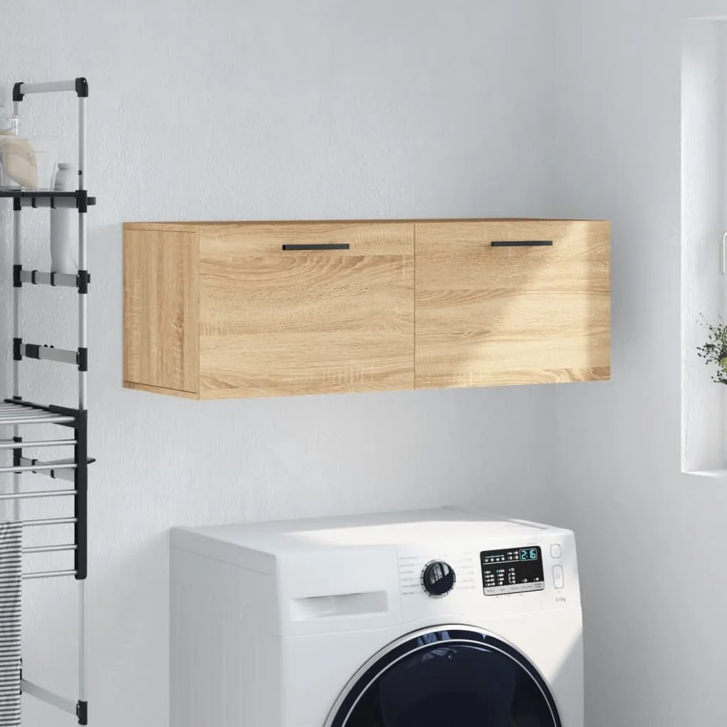 830159 vidaXL Стенен шкаф, сонома дъб, 100x36,5x35 см, инженерно дърво