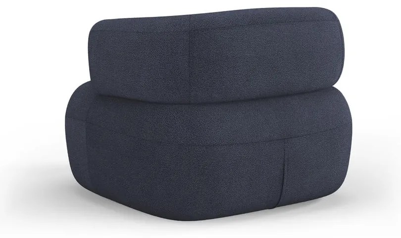 Тъмносиньо кресло от плат букле Jenny – Micadoni Home