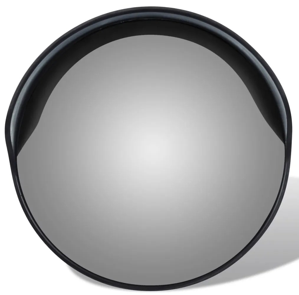 141679 vidaXL Изпъкнало пътно огледало, PC пластмаса, черно, 30 см, улично