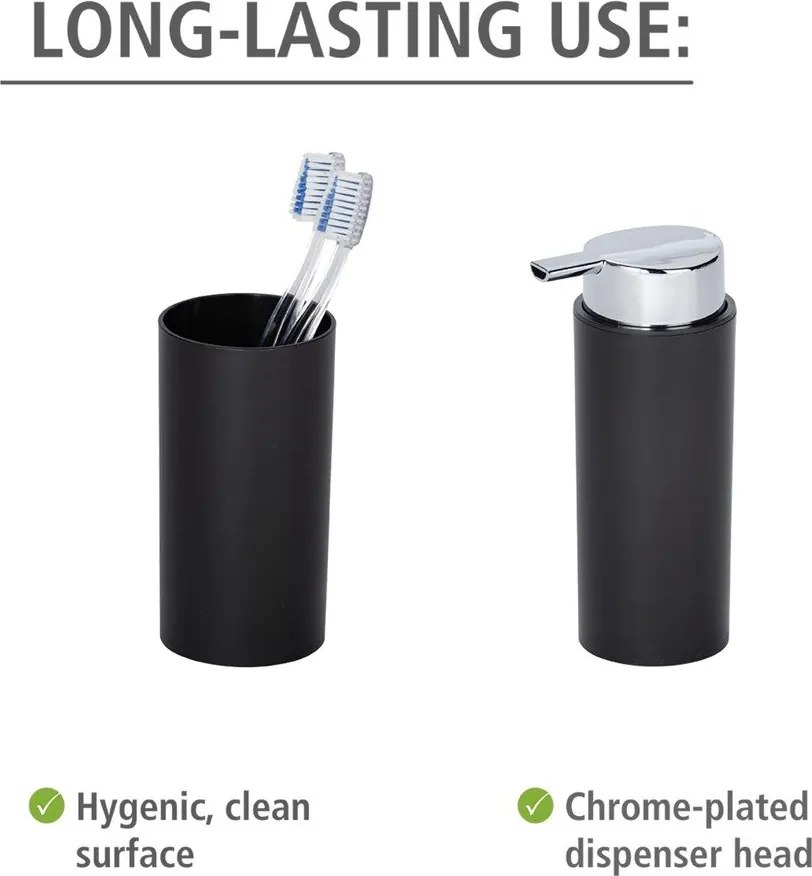 Черен пластмасов комплект аксесоари за баня Calvo – Wenko