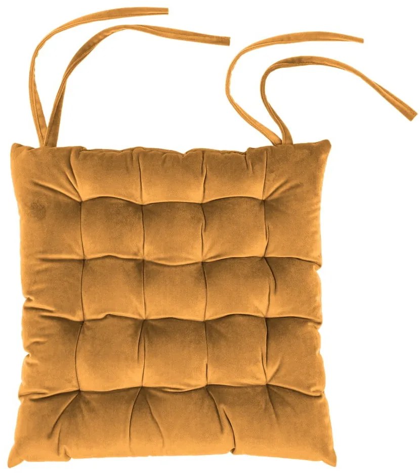 Възглавница за сядане от оранжево кадифе , 37 x 37 cm - Tiseco Home Studio