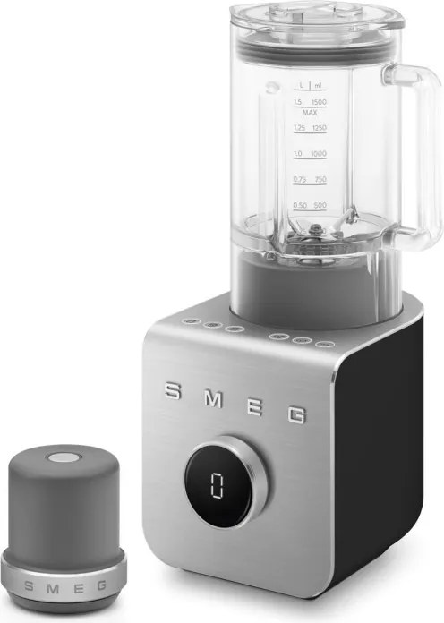 Блендер Smeg Collezione BLC02BLMEU, 1400W, 1.5 л, 22000 об/мин, 5 програми, 9 скорости, Трошене на лед, Неръждаема стомана, Черен/Инокс