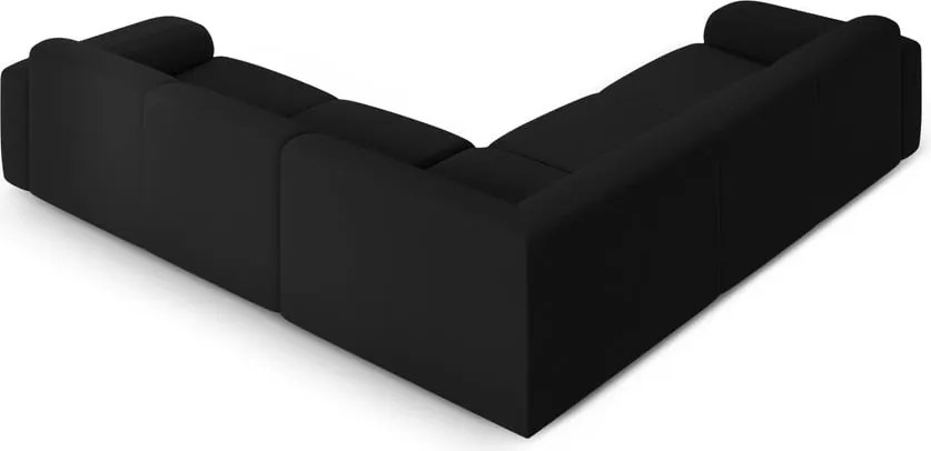 Черен ъглов диван от букле (променлив/L форма) Molino – Micadoni Home