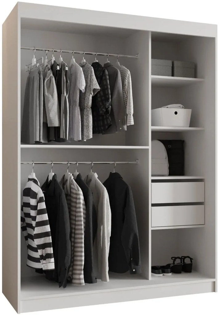 Гардероб Selfie 150 плъзгащ-Бяло