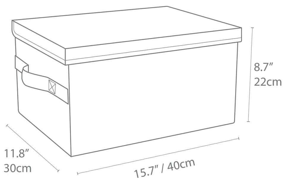Синя текстилна кутия за съхранение с капак 40x30x22 cm Soft Storage – Bigso