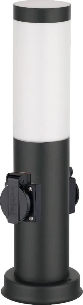 Brilagi - Външна лампа с 2 SCHUKO гнезда, 1xE27/15W/230V, 40 cm, IP44, черна