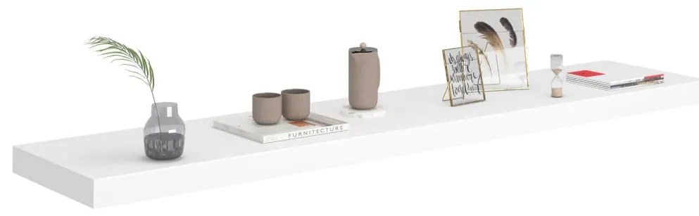 Окачени стенни рафтове, 4 бр, бели, 120x23,5x3,8 см, МДФ