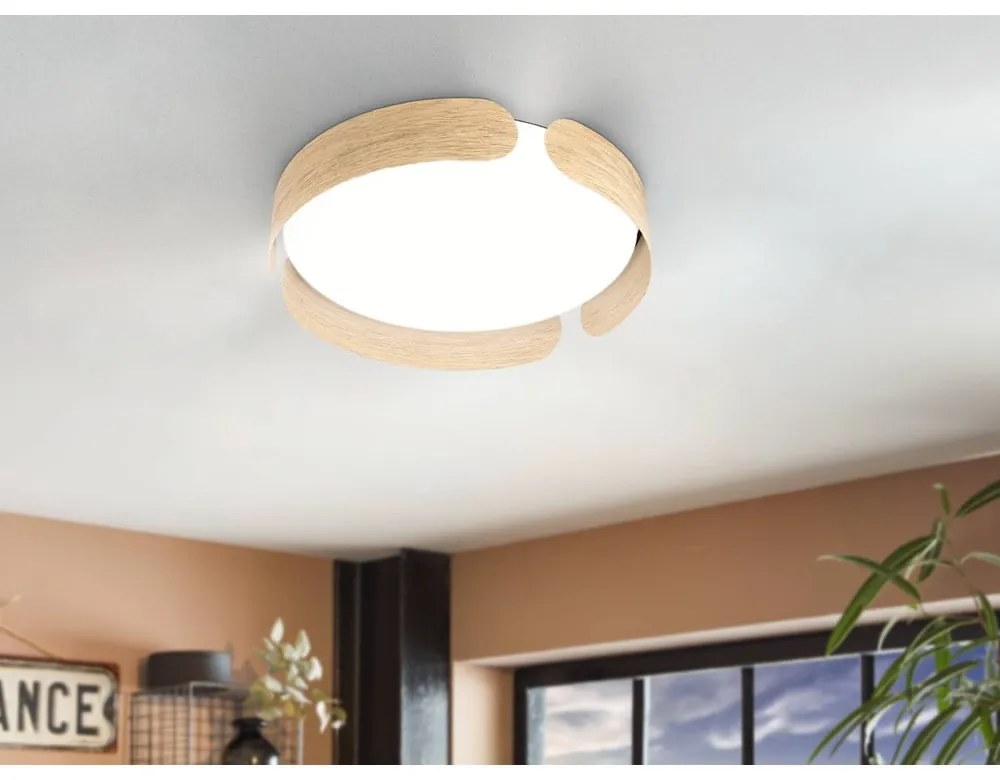 Бяло/естествено LED осветително тяло за таван VALCASOTTO – EGLO