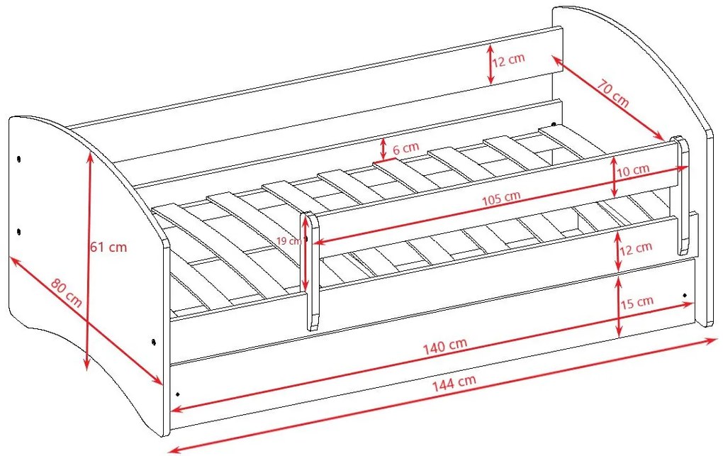 Детско легло Babydreams Cartoon-Prasino-140 x 70-Mermaid