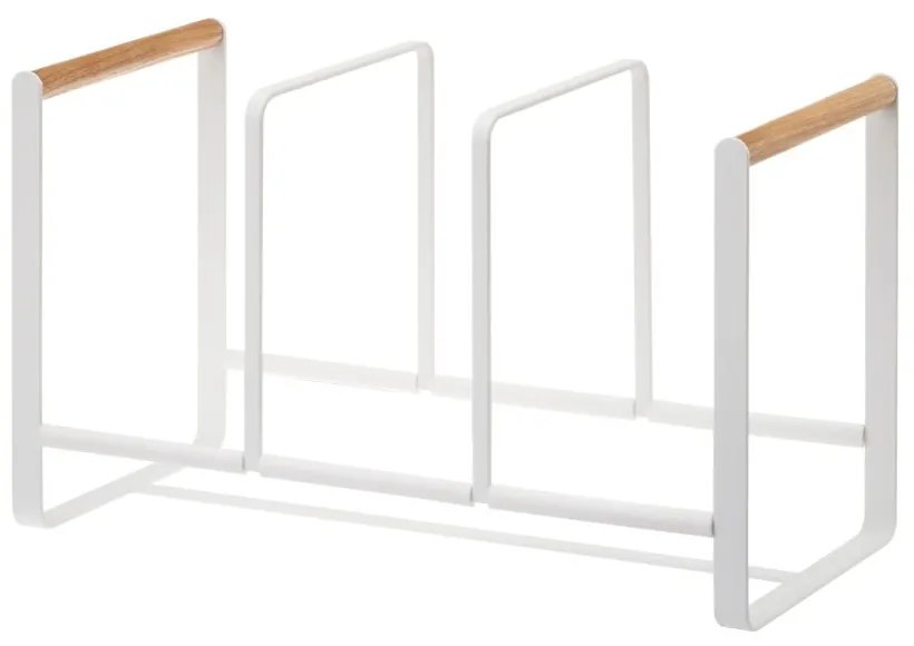 Бяла поставка за чинии с детайли от букова дървесина Tosca - YAMAZAKI