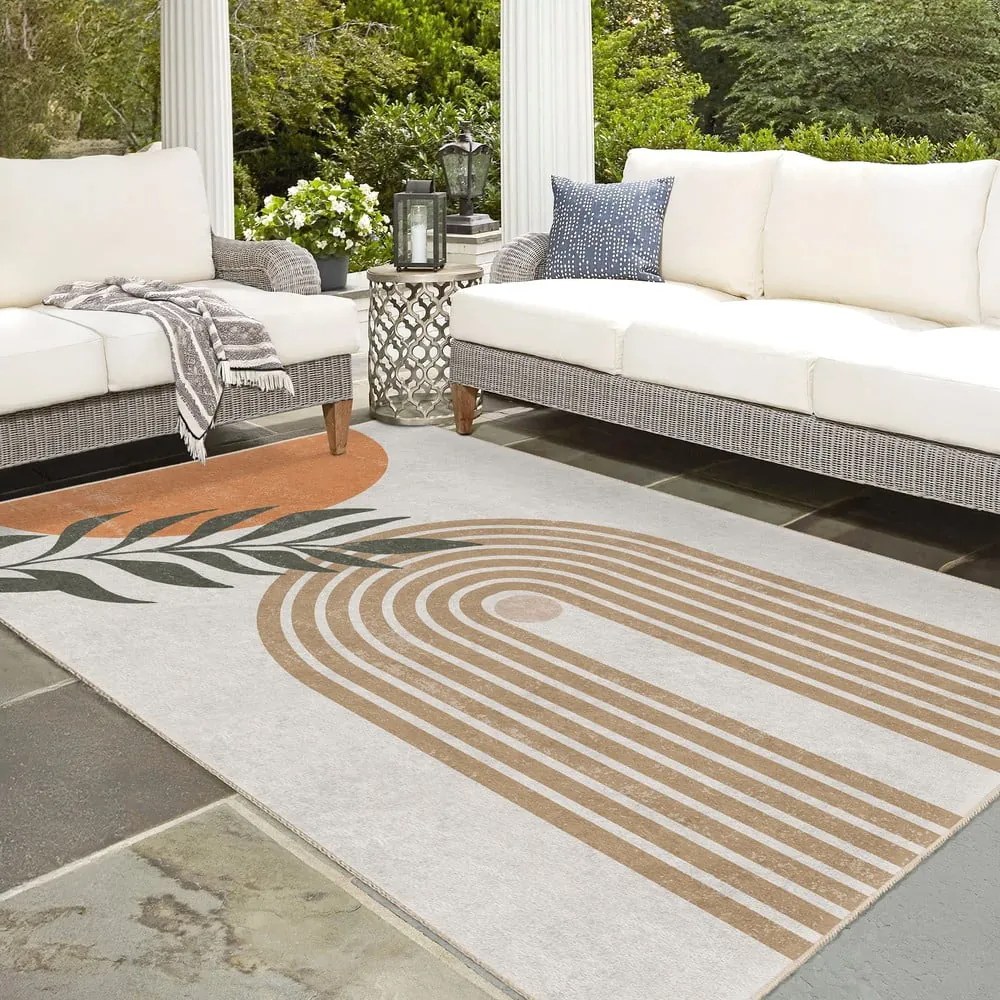 Кремав килим подходящ за пране 160x230 cm Dot Arch – Mila Home