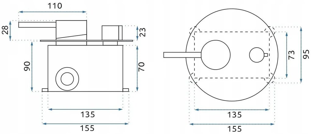 Смесител за вана -Вграден Rea Lungo Copper + BOX