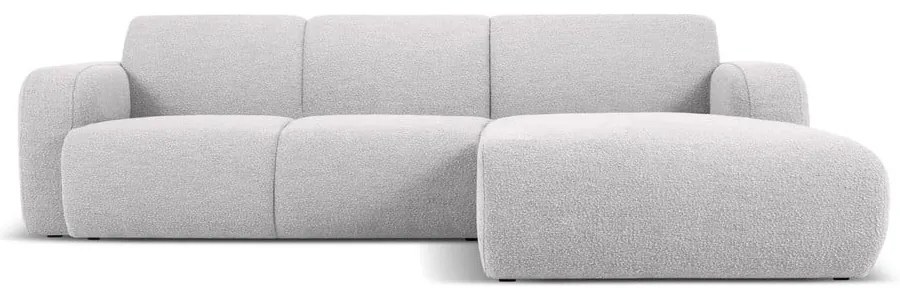 Светлосив ъглов диван от плат букле (десен ъгъл) Molino - Micadoni Home