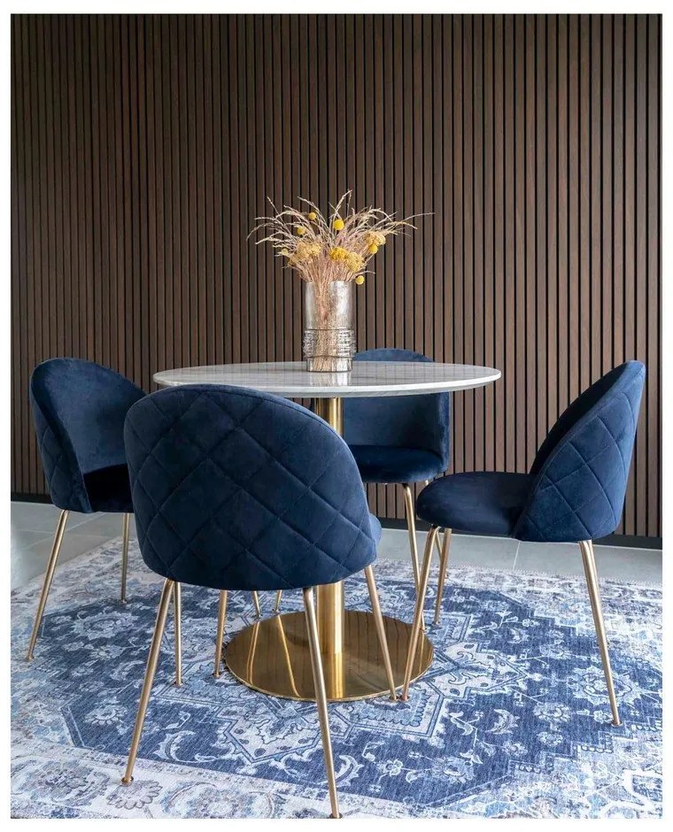 Кръгла маса за хранене с мраморен плот ø 90 cm Bolzano - House Nordic