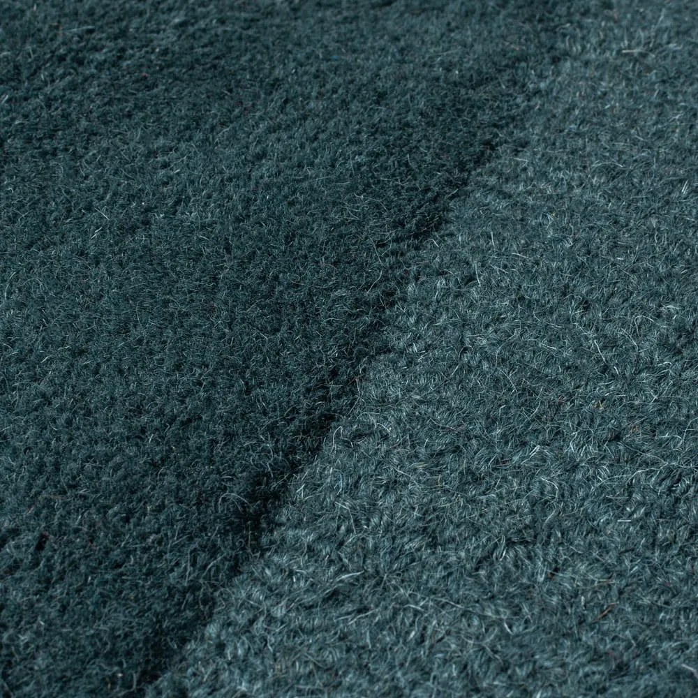 Тюркоазен ръчно изработен вълнен кръгъл килим ø 160 cm Shard Teal – Flair Rugs