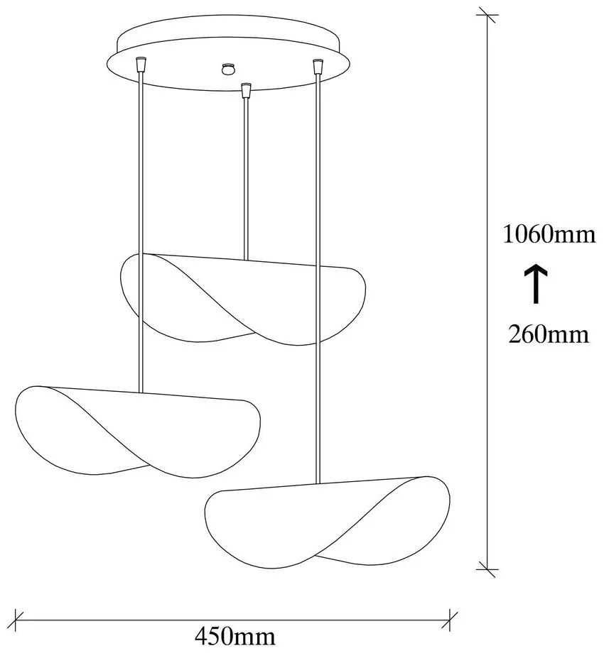 Висящо осветително тяло в черен и златист цвят с метален абажур ø 45 cm Sivani – Opviq lights