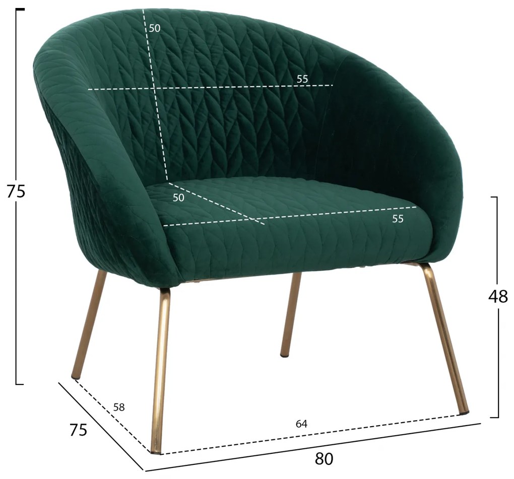 Кресло Джойс голд HM8549.03 зелен цвят