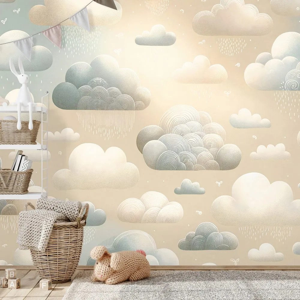 Самозалепващ фототапет – Приказни дъждовни облаци