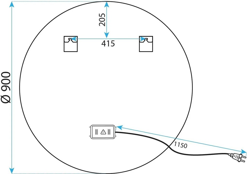 Огледало LED 100cm MMJ BRUSH GOLD