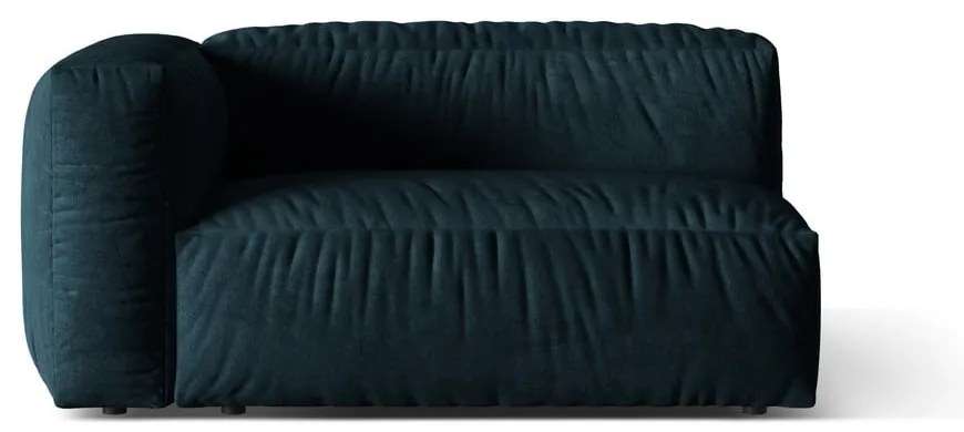 Тъмносин кадифен модул за диван (ляв ъгъл) Martina – Micadoni