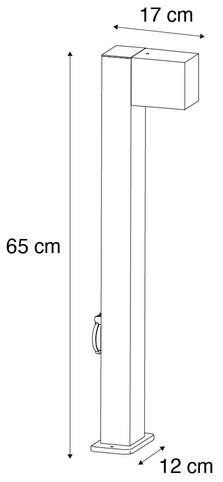 Външна лампа черна с колче за заземяване и кабелен вход 65 см вкл. гнездо IP44 - Baleno