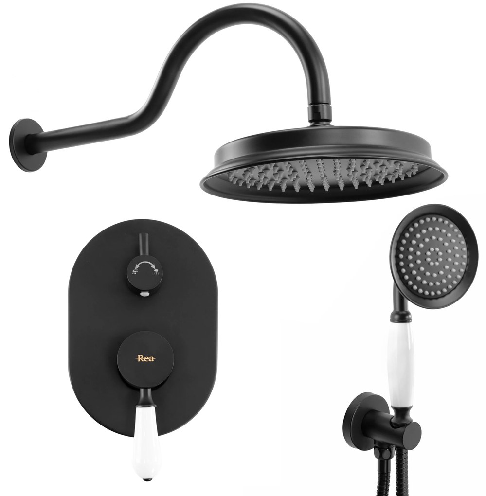 Душ система за вграждане Rea Serra Black + BOX